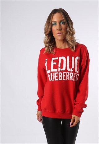 SWEATSHIRT JUMPER OVERSIZED BLUEBERRIES LOGO UK 14 (AD3K)