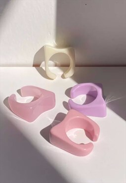 Festival acrylic fashion ring stacking set