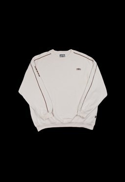 Vintage Umbro Embroidered Logo Sweatshirt in White