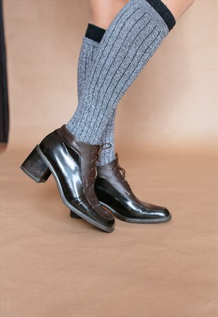 VINTAGE 90S LEATHER ANKLE BOOTS