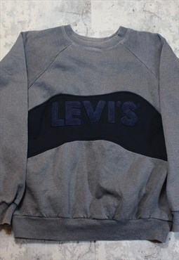 Levis grey and navy vintage reworked sweatshirt
