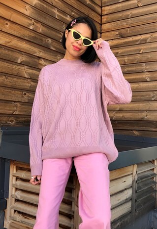 VINTAGE OVERSIZED PINK JUMPER