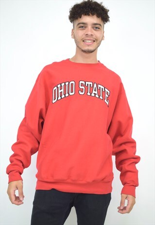 VINTAGE 90S RED "OHIO STATE" SWEATER
