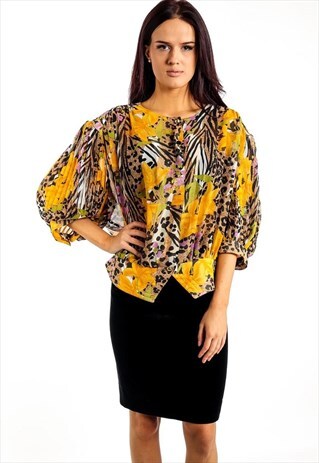 VINTAGE PATTERNED BLOUSE ACBL3