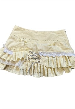 The ruffle romantic fairycore skirt with beads 