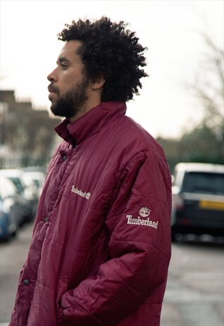 VINTAGE TIMBERLAND LINED JACKET IN BURGUNDY
