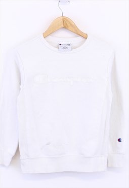 Vintage Champion Sweatshirt White Pullover With Spell Out 