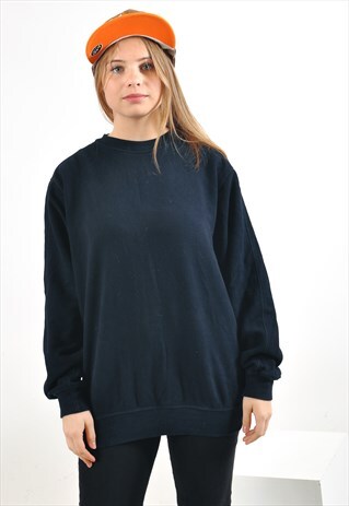 VINTAGE PLAIN SWEATSHIRT IN NAVY