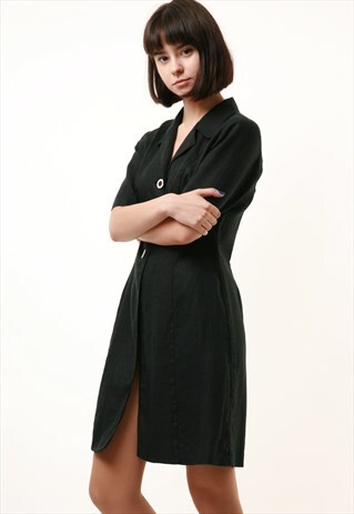 80S VINTGAE MINI LINEN DRESS LONG LENGTH BLAZER 977
