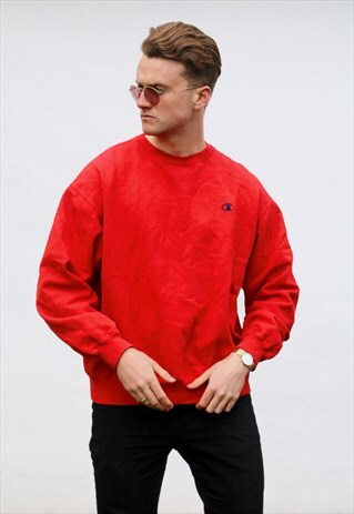 CHAMPION USA MINIMALIST SCARLET RED SWEATSHIRT