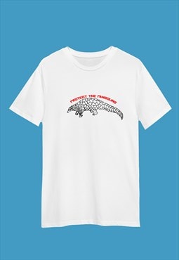 Protect The Pangolin Graphic white t-shirt
