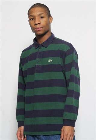 VINTAGE LACOSTE LONG SLEEVE POLO SHIRT GREEN