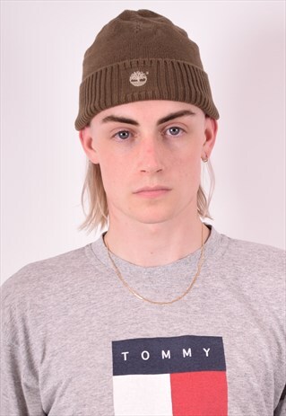 TIMBERLAND MENS VINTAGE BEANIE ONE SIZE BROWN 90S