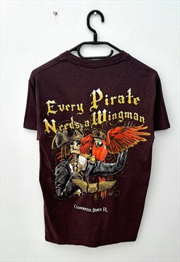 Orlando Florida brown pirate graphic T-shirt small 