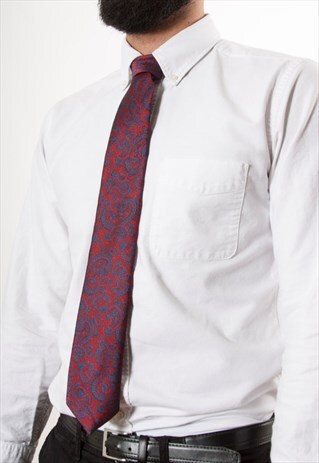 RED 90S NECKTIE / PAISLEY SLIM TIE