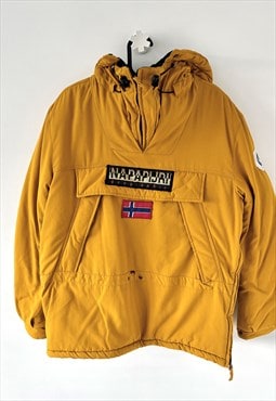 Napapijri yellow puffer jacket skidoo coat small 90s