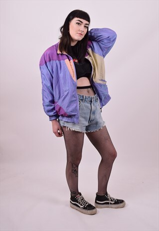 VINTAGE 90'S CRAZY PRINT WINDBREAKER JACKET LARGE UNISEX