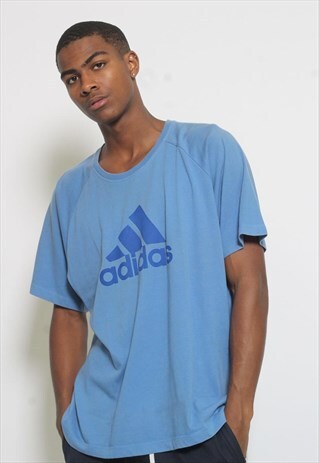 VINTAGE ADIDAS LOGO T-SHIRT BLUE