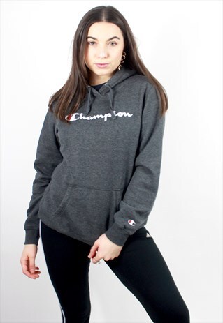 90'S RETRO GREY SPELL-OUT HOODIE