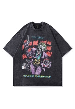 Joker cartoon t-shirt Batman tee retro movie top in black