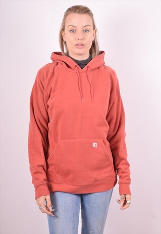 CARHARTT WOMENS VINTAGE HOODIE JUMPER MEDIUM ORANGE 90S