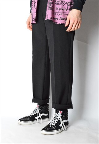 VINTAGE 90S BLACK MINIMALIST PANTS