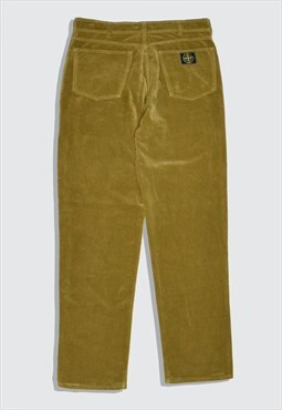 Vintage 1980s Stone Island Cotton Velvet Trousers in Khaki
