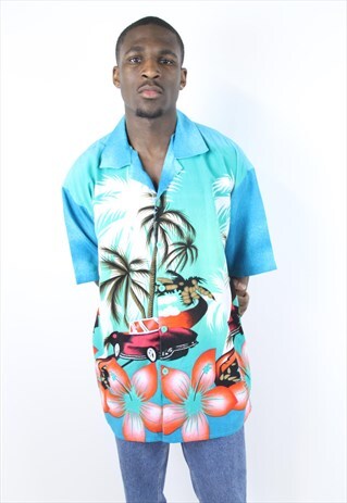 VINTAGE 90'S HAWAIIAN PATTERNED SHIRT