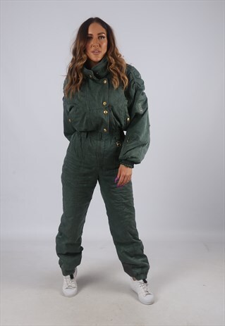 VINTAGE DESCENTE FULL SKI SUIT SNOW SPORTS UK S 10 (CK2K)