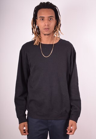 REEBOK MENS VINTAGE SWEATSHIRT JUMPER XL BLACK 90S