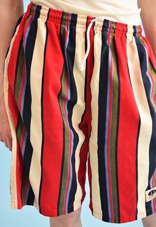 90'S RETRO STRIPED DENIM OVERSIZED SHORTS CULOTTES