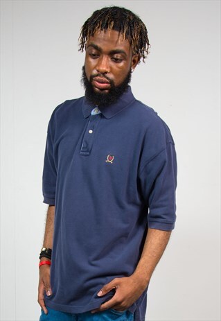 TOMMY HILFIGER NAVY BLUE POLO T-SHIRT