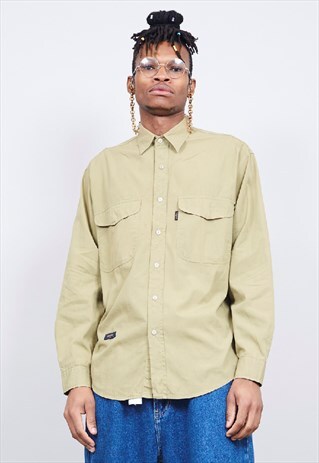 VINTAGE 90'S VALENTINO JEANS KHAKI SHIRT