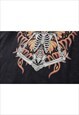 SKELETON T-SHIRT VINTAGE WASH TOP BUTTERFLY PRINT LONG TEE