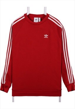 Adidas 90's Spellout Logo Crewneck Sweatshirt Small Red