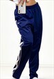 Vintage Fila Joggers Navy Colour Block With Contrast Logo