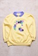 Women's Vintage 90s Alice Collins Yellow Embroidered Sweater