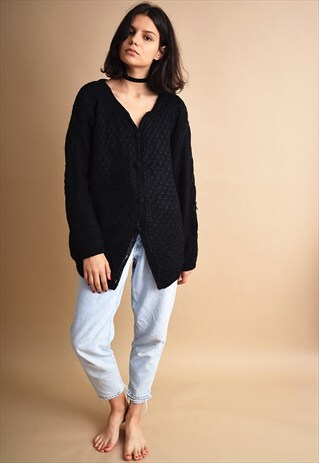 80'S RETRO MINIMALIST WARM MOM'S KNITTED CARDIGAN JACKET