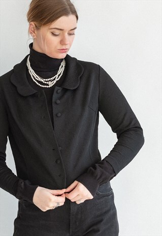 VINTAGE 60S PARIS CHIC CROP JACKET WITH SCALLOP COLLAR