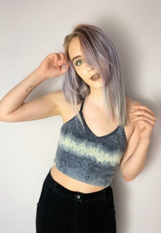 VINTAGE 90S GREY GRUNGE CROP TOP