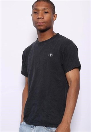 VINTAGE CHAMPION CHEST LOGO T-SHIRT BLACK