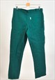 VINTAGE 00S WORKERS TROUSERS IN GREEN