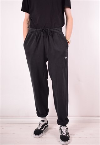 NIKE MENS VINTAGE TRACKSUIT TROUSERS LARGE BLACK 90S