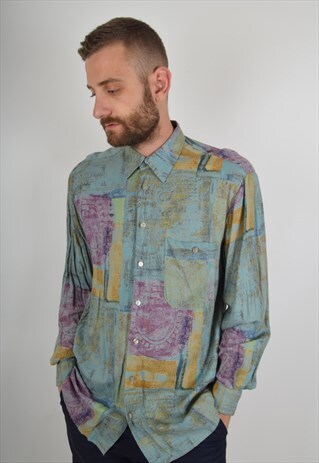 VINTAGE SHIRT FESTIVAL PRINT SIZE M (814)