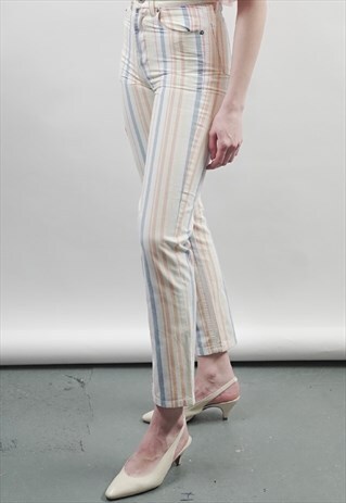 VINTAGE 90'S BENETTON PASTEL STRIPE JEANS