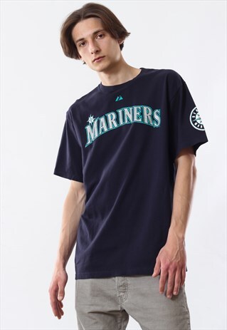 VINTAGE MENS MAJESTIC MARINERS GUTIERREZ MLB T SHIRT TEE