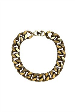 Christian Dior Bracelet Gold Gourmette Chunky Curb Chain 