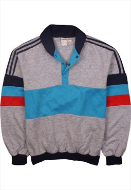 Vintage 90's Adidas Sweatshirt Heavyweight Quater Button