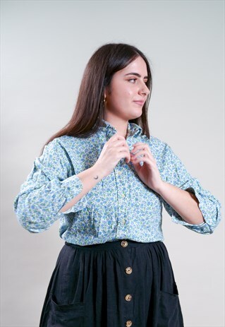 BURBERRY FLOWER LONG SLEEVE SHIRT M