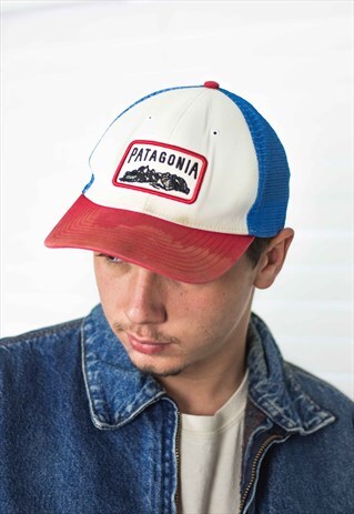 VINTAGE PATAGONIA TRUCKER HAT CAP LOGO 90S X 3.2